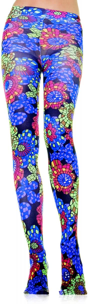 Bloemenpanty Multicolour Hippie | Leg Avenue | One size